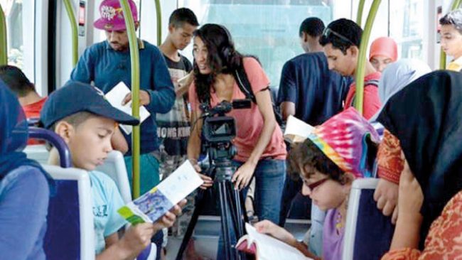 Casablanca: Initiative pour l'encouragement de la lecture dans le tramway