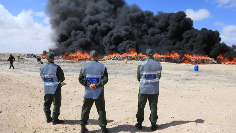 Destruction par incinération de plus de 3,4 tonnes de Chira et de produits de contrebande