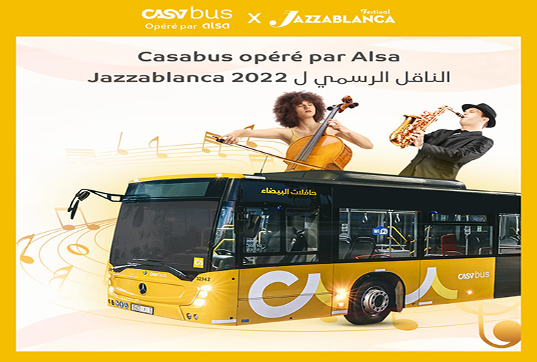 Casabus opéré par alsa, transporteur urbain officiel du Jazzablanca